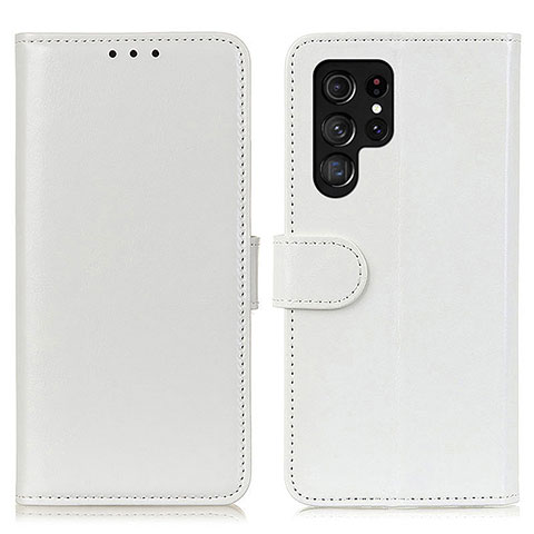 Coque Portefeuille Livre Cuir Etui Clapet M07L pour Samsung Galaxy S21 Ultra 5G Blanc