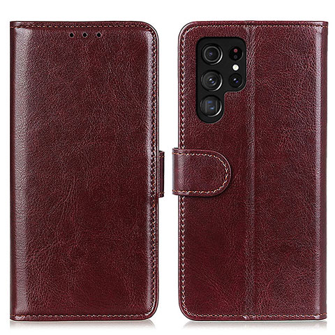 Coque Portefeuille Livre Cuir Etui Clapet M07L pour Samsung Galaxy S21 Ultra 5G Marron