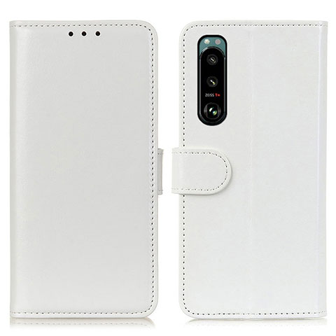 Coque Portefeuille Livre Cuir Etui Clapet M07L pour Sony Xperia 5 III Blanc