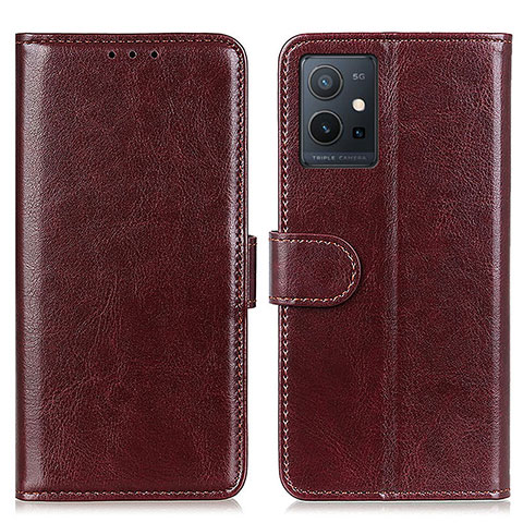 Coque Portefeuille Livre Cuir Etui Clapet M07L pour Vivo iQOO Z6 5G Marron