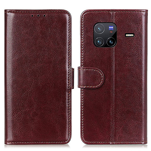 Coque Portefeuille Livre Cuir Etui Clapet M07L pour Vivo X80 5G Marron