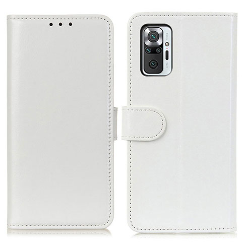 Coque Portefeuille Livre Cuir Etui Clapet M07L pour Xiaomi Redmi Note 10 Pro 4G Blanc