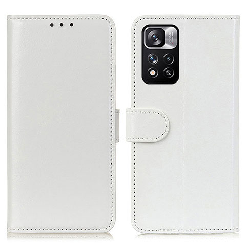 Coque Portefeuille Livre Cuir Etui Clapet M07L pour Xiaomi Redmi Note 11 Pro+ Plus 5G Blanc