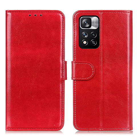 Coque Portefeuille Livre Cuir Etui Clapet M07L pour Xiaomi Redmi Note 11 Pro+ Plus 5G Rouge