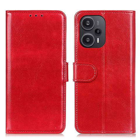 Coque Portefeuille Livre Cuir Etui Clapet M07L pour Xiaomi Redmi Note 12 Turbo 5G Rouge