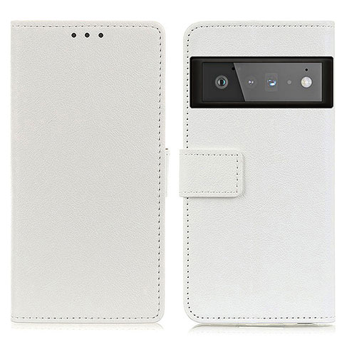 Coque Portefeuille Livre Cuir Etui Clapet M08L pour Google Pixel 6 Pro 5G Blanc