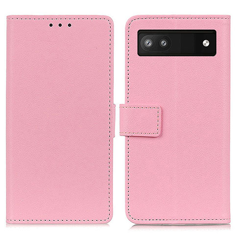 Coque Portefeuille Livre Cuir Etui Clapet M08L pour Google Pixel 6a 5G Rose