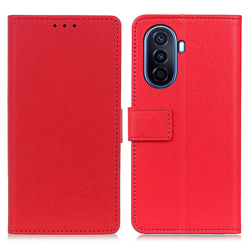 Coque Portefeuille Livre Cuir Etui Clapet M08L pour Huawei Enjoy 50 Rouge