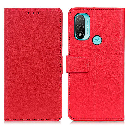 Coque Portefeuille Livre Cuir Etui Clapet M08L pour Motorola Moto E20 Rouge