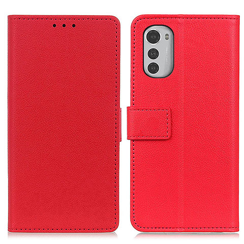 Coque Portefeuille Livre Cuir Etui Clapet M08L pour Motorola Moto E32s Rouge