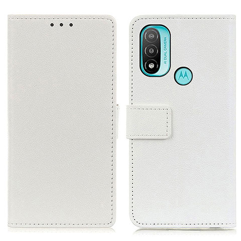 Coque Portefeuille Livre Cuir Etui Clapet M08L pour Motorola Moto E40 Blanc