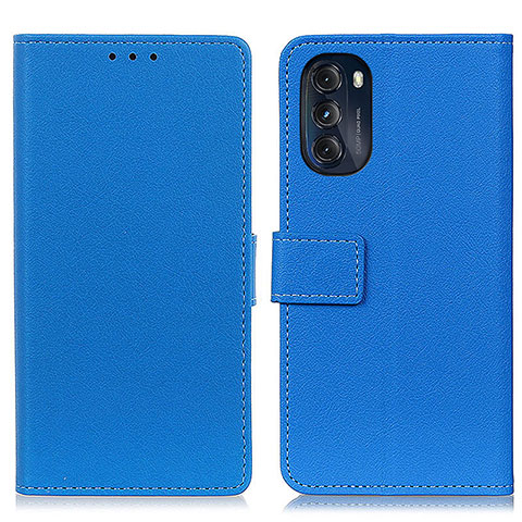 Coque Portefeuille Livre Cuir Etui Clapet M08L pour Motorola Moto G 5G (2022) Bleu