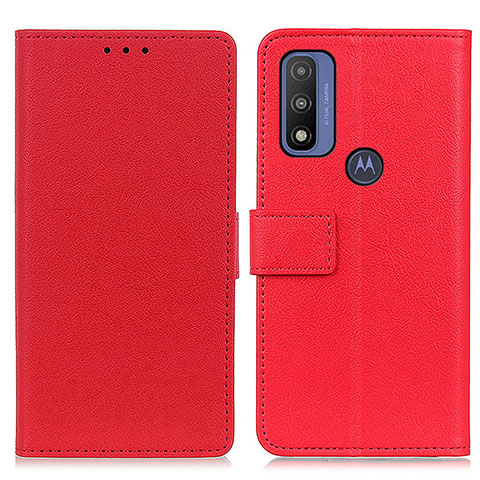 Coque Portefeuille Livre Cuir Etui Clapet M08L pour Motorola Moto G Pure Rouge