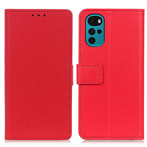 Coque Portefeuille Livre Cuir Etui Clapet M08L pour Motorola Moto G22 Rouge