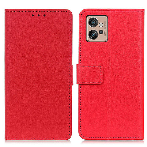 Coque Portefeuille Livre Cuir Etui Clapet M08L pour Motorola Moto G32 Rouge