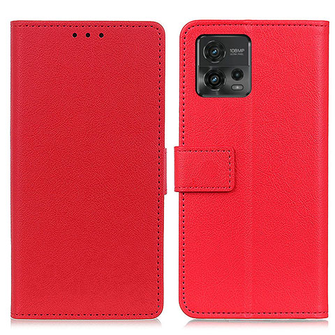 Coque Portefeuille Livre Cuir Etui Clapet M08L pour Motorola Moto G72 Rouge