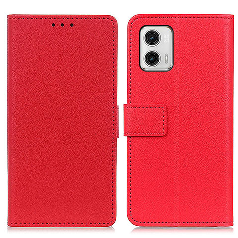 Coque Portefeuille Livre Cuir Etui Clapet M08L pour Motorola Moto G73 5G Rouge