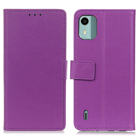 Coque Portefeuille Livre Cuir Etui Clapet M08L pour Nokia C12 Pro Violet