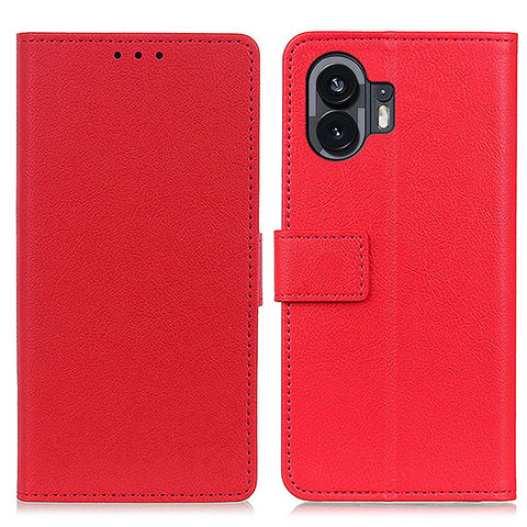 Coque Portefeuille Livre Cuir Etui Clapet M08L pour Nothing Phone 2 Rouge