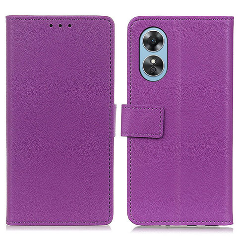 Coque Portefeuille Livre Cuir Etui Clapet M08L pour Oppo A17 Violet