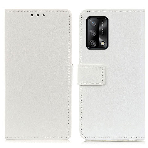 Coque Portefeuille Livre Cuir Etui Clapet M08L pour Oppo A74 4G Blanc