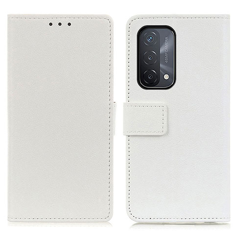 Coque Portefeuille Livre Cuir Etui Clapet M08L pour Oppo A74 5G Blanc