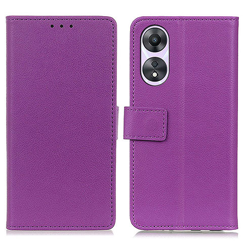 Coque Portefeuille Livre Cuir Etui Clapet M08L pour Oppo A78 4G Violet