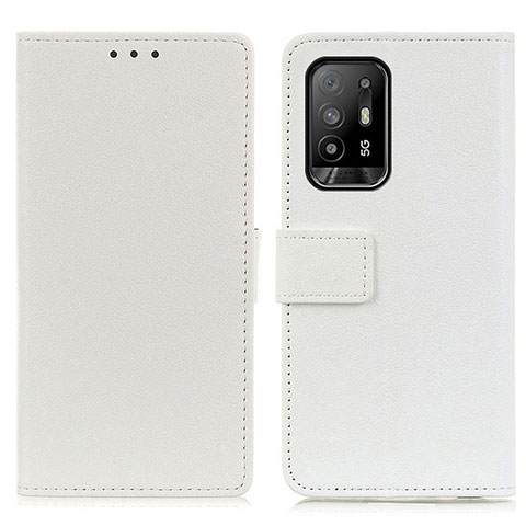 Coque Portefeuille Livre Cuir Etui Clapet M08L pour Oppo A95 5G Blanc