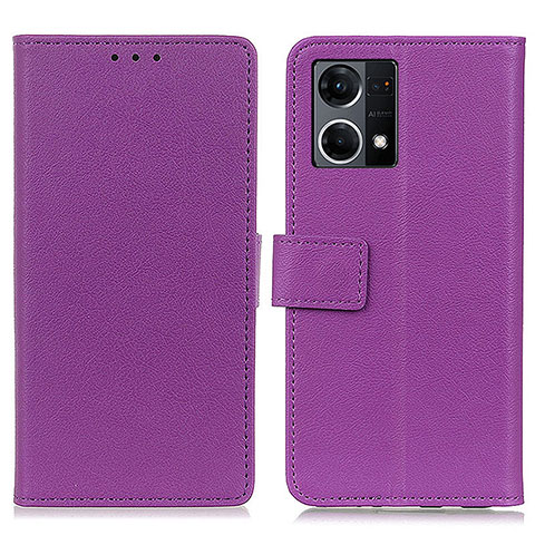 Coque Portefeuille Livre Cuir Etui Clapet M08L pour Oppo F21s Pro 4G Violet