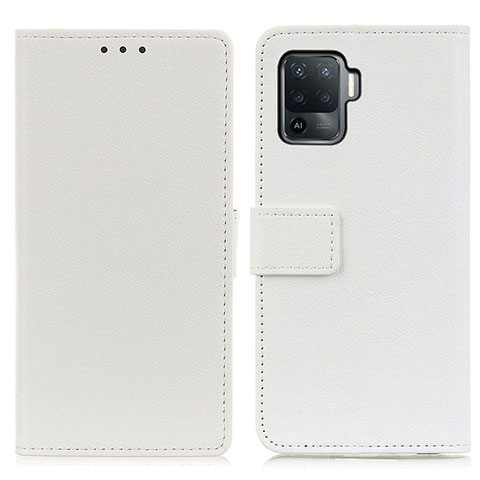 Coque Portefeuille Livre Cuir Etui Clapet M08L pour Oppo Reno5 F Blanc