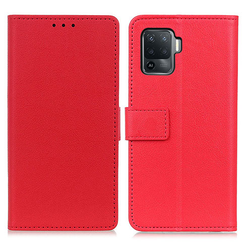 Coque Portefeuille Livre Cuir Etui Clapet M08L pour Oppo Reno5 F Rouge