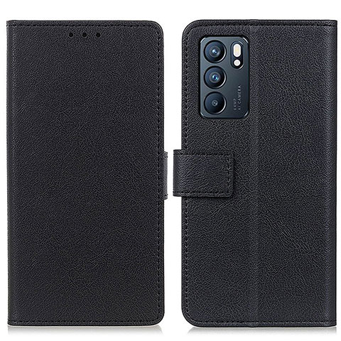 Coque Portefeuille Livre Cuir Etui Clapet M08L pour Oppo Reno6 5G Noir