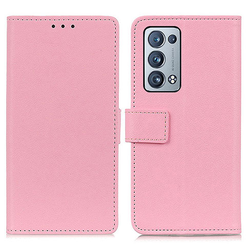 Coque Portefeuille Livre Cuir Etui Clapet M08L pour Oppo Reno6 Pro+ Plus 5G Rose