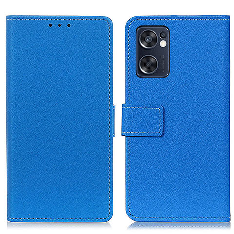 Coque Portefeuille Livre Cuir Etui Clapet M08L pour Oppo Reno7 SE 5G Bleu