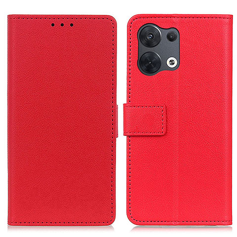 Coque Portefeuille Livre Cuir Etui Clapet M08L pour Oppo Reno9 Pro 5G Rouge