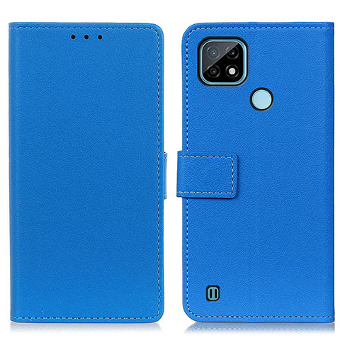 Coque Portefeuille Livre Cuir Etui Clapet M08L pour Realme C21 Bleu