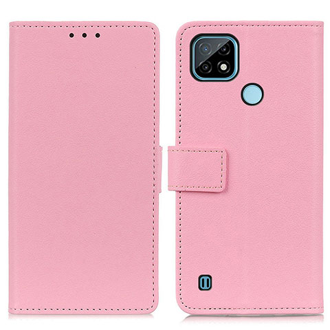 Coque Portefeuille Livre Cuir Etui Clapet M08L pour Realme C21 Rose