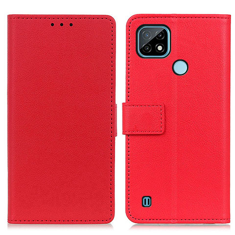 Coque Portefeuille Livre Cuir Etui Clapet M08L pour Realme C21 Rouge