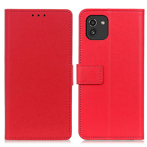 Coque Portefeuille Livre Cuir Etui Clapet M08L pour Samsung Galaxy A03 Rouge