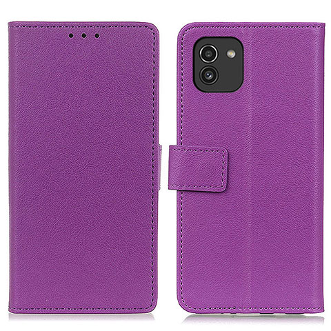 Coque Portefeuille Livre Cuir Etui Clapet M08L pour Samsung Galaxy A03 Violet