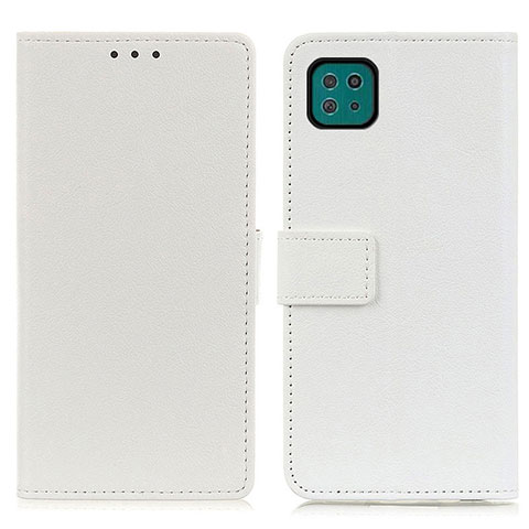 Coque Portefeuille Livre Cuir Etui Clapet M08L pour Samsung Galaxy F42 5G Blanc