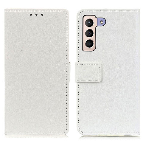 Coque Portefeuille Livre Cuir Etui Clapet M08L pour Samsung Galaxy S21 Plus 5G Blanc