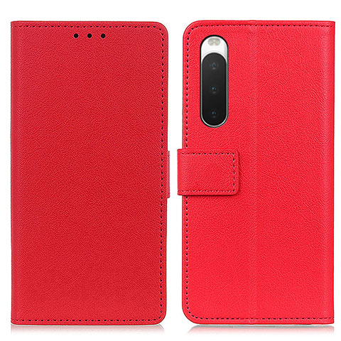 Coque Portefeuille Livre Cuir Etui Clapet M08L pour Sony Xperia 10 IV Rouge