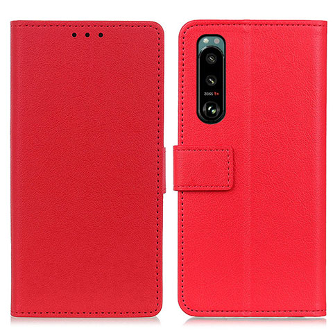 Coque Portefeuille Livre Cuir Etui Clapet M08L pour Sony Xperia 5 III SO-53B Rouge