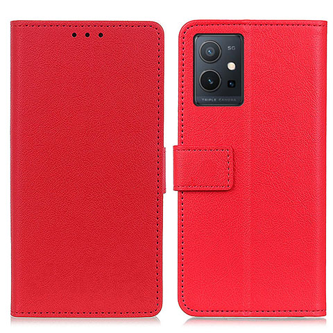 Coque Portefeuille Livre Cuir Etui Clapet M08L pour Vivo T1 5G India Rouge