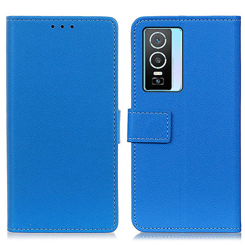 Coque Portefeuille Livre Cuir Etui Clapet M08L pour Vivo Y74s 5G Bleu