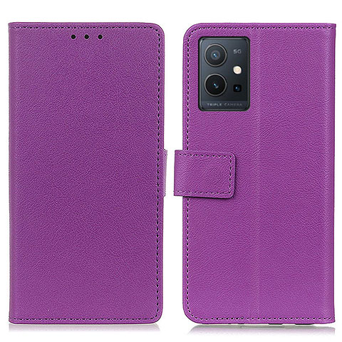 Coque Portefeuille Livre Cuir Etui Clapet M08L pour Vivo Y75 5G Violet