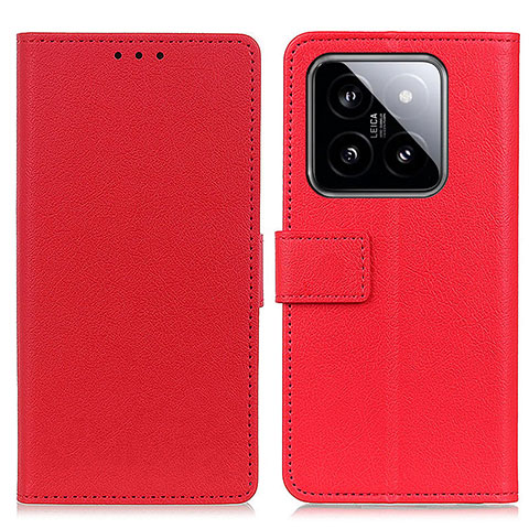 Coque Portefeuille Livre Cuir Etui Clapet M08L pour Xiaomi Mi 14 Pro 5G Rouge