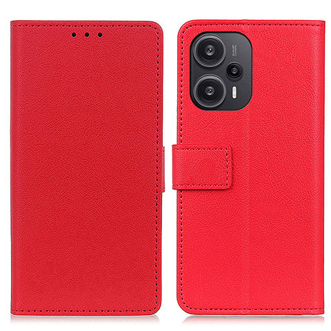 Coque Portefeuille Livre Cuir Etui Clapet M08L pour Xiaomi Poco F5 5G Rouge