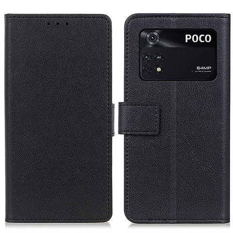 Coque Portefeuille Livre Cuir Etui Clapet M08L pour Xiaomi Poco M4 Pro 4G Noir